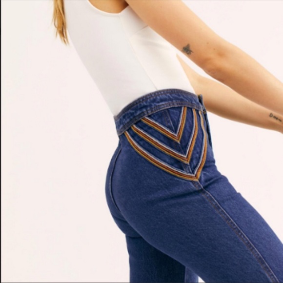 Free People Denim - We the Free People Over the Rainbow flare jean